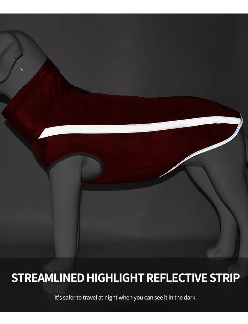 Size 4XL Pink Reflective Winter Dog Jacket - Warm & Waterproof Outdoor Coat for Large Breeds