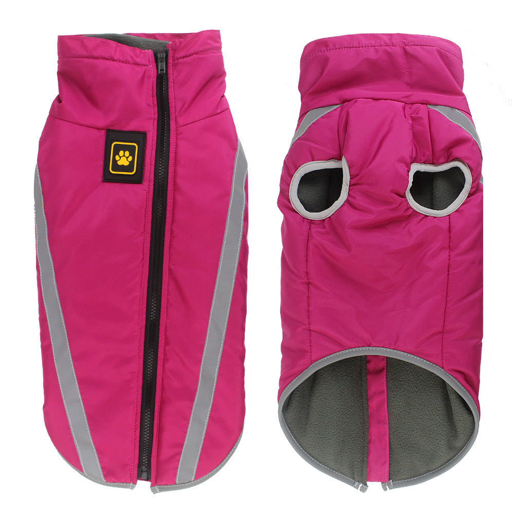 Size 6XL Pink Reflective Winter Dog Jacket - Warm &amp; Waterproof Outdoor Coat for Large Breeds