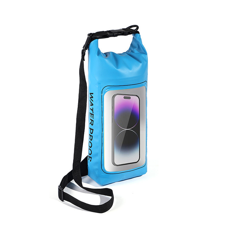 Blue 2L Waterproof Phone Pouch - Multi-Functional PVC Dry Bag for Swimming and Water Activities