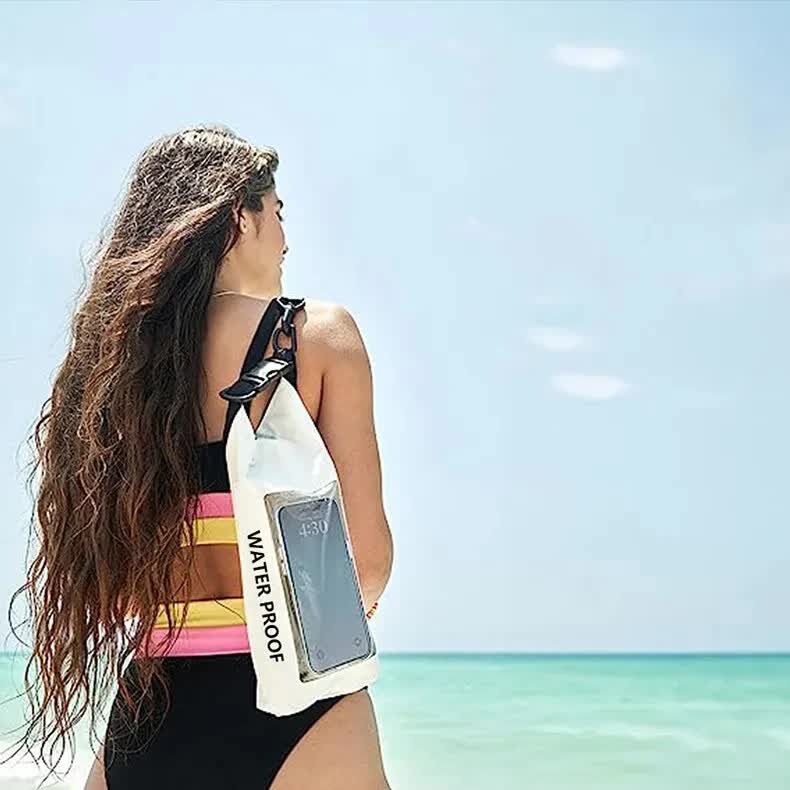 Blue 2L Waterproof Phone Pouch - Multi-Functional PVC Dry Bag for Swimming and Water Activities