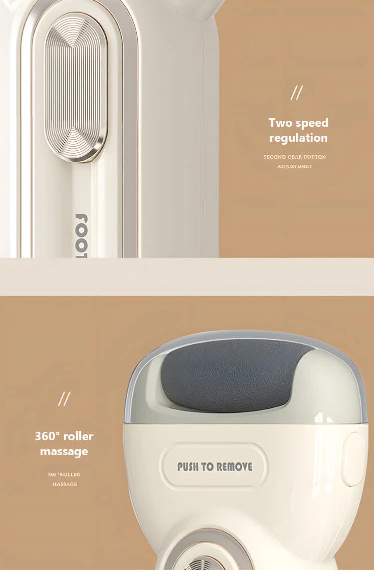 Light Purple Electric Foot Grinder with USB Charging - Dual-Speed Callus Remover for Smooth, Exfoliated Feet