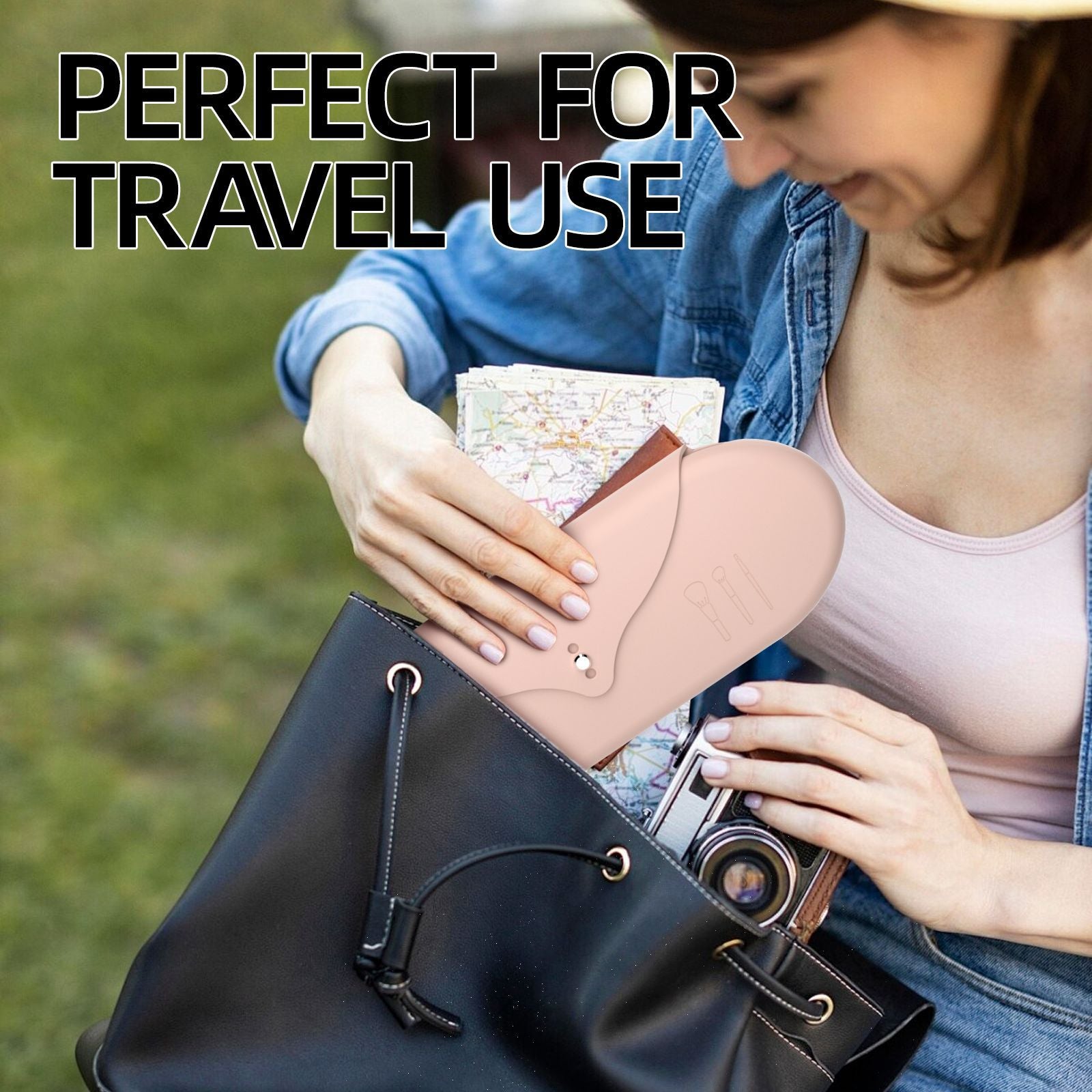 2 Pcs Pink Elegant Silicone Makeup Brush Storage Case - Travel-Friendly, Dustproof, and Multi-Functional