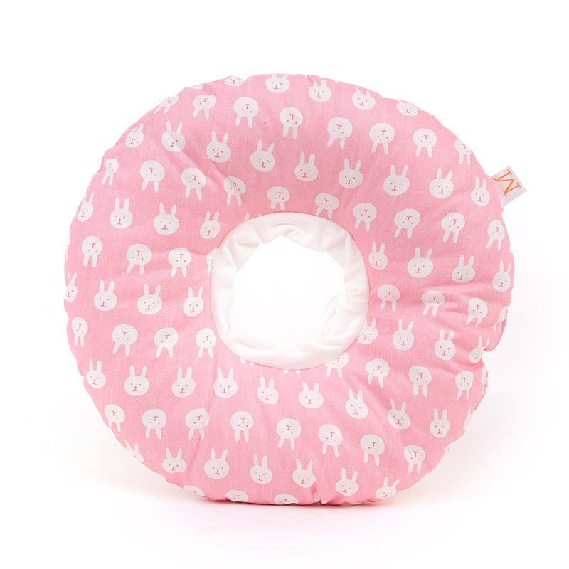 2 pcs Pink Rabbit Soft Pet Recovery Collar - Comfortable Anti-Lick Cone for Cats & Dogs Size L