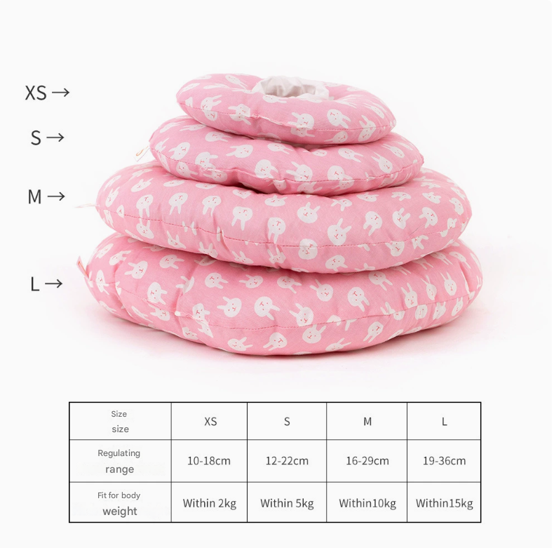 2 pcs Small Cherry Soft Pet Recovery Collar - Comfortable Anti-Lick Cone for Cats & Dogs Size L