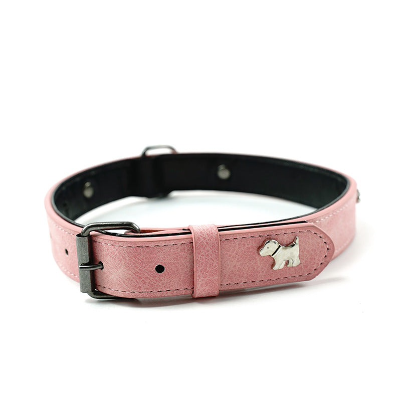 2 PCS Soft Leather Dog Collar - Adjustable &amp; Durable for Medium/Large Dogs M-(58*2.5cm)