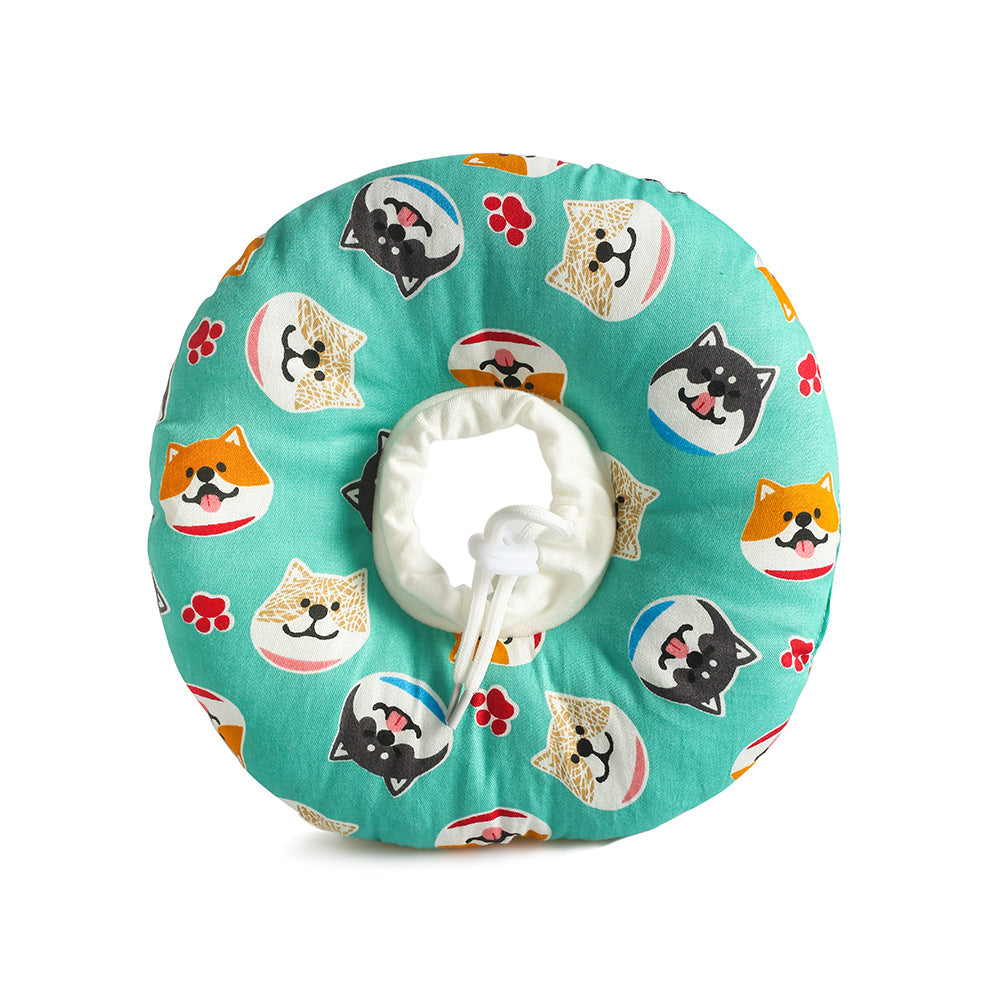 2 pcs Shiba Inu pattern Pet Recovery Collar - Comfortable Anti-Lick Cone for Cats &amp; Dogs Size L