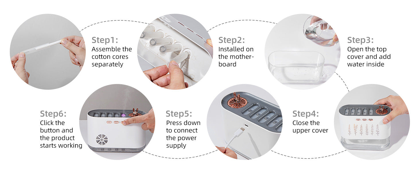 White Dynamic Color Changing Humidifier - Sound Control & Auto Shut-Of