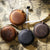 Coffee Mini Leather Tape Measure - 1.5m/60in - Round Plain