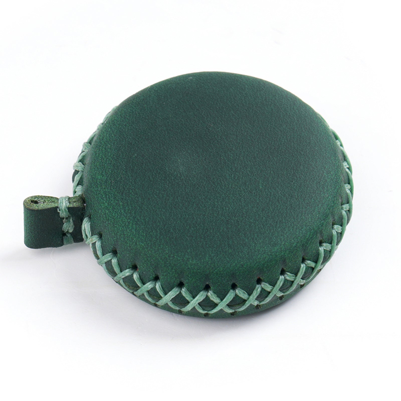 2 PCS Dark Green Hand-Stitched Leather Tape Measure - Compact & Stylish Measuring Tool
