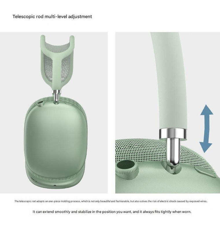 Silver Bluetooth Over-Ear Headphones - Mesh Headband, Wireless, Rotatable Earcups