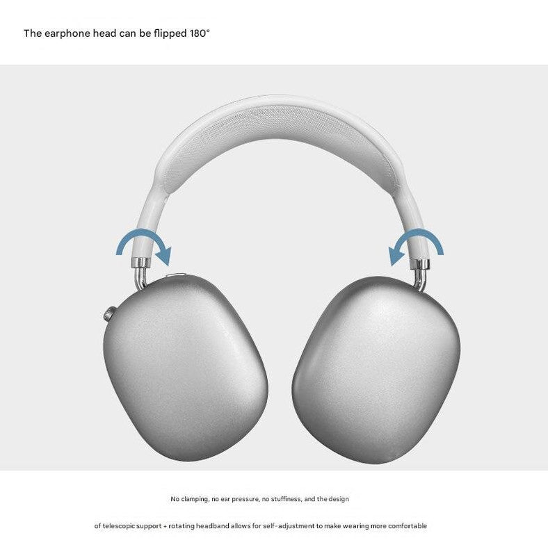 Red Bluetooth Over-Ear Headphones - Mesh Headband, Wireless, Rotatable Earcups