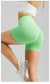 Apple Green Yoga Shorts - Seamless, High Waist, Tummy Control Size L