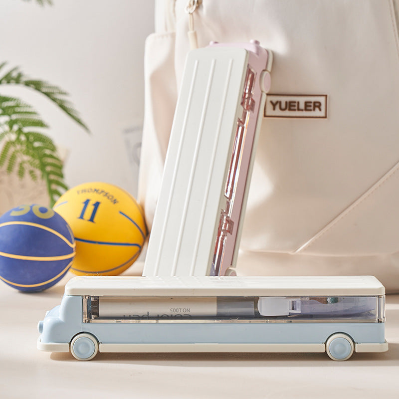 Car Shaped Pencil Cases - Set of 2, Double Layer Design