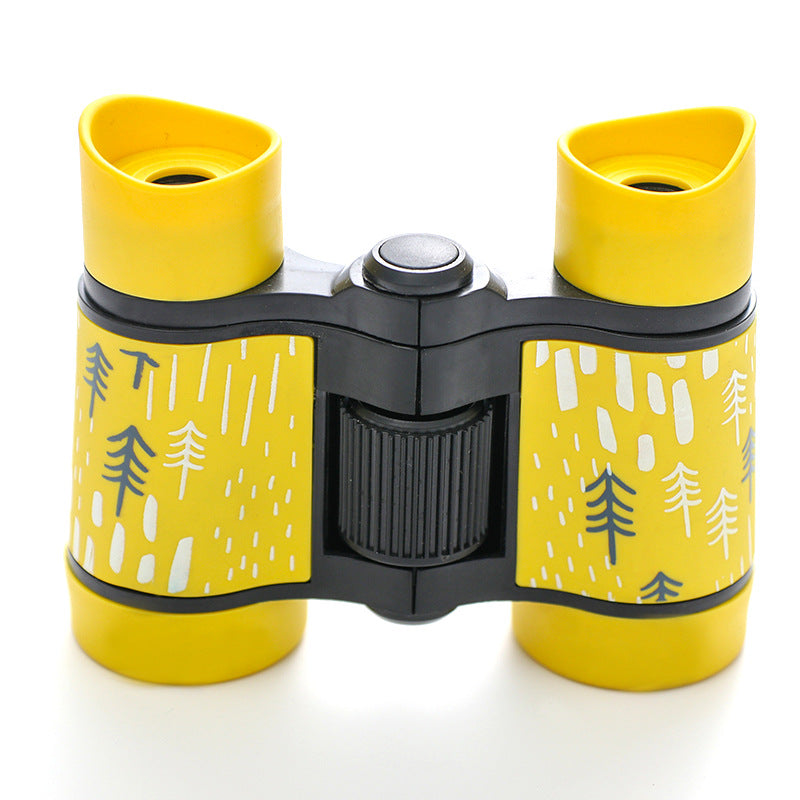 2 PCS Yellow Kids Binoculars - Rubber Grip, Tree Pattern