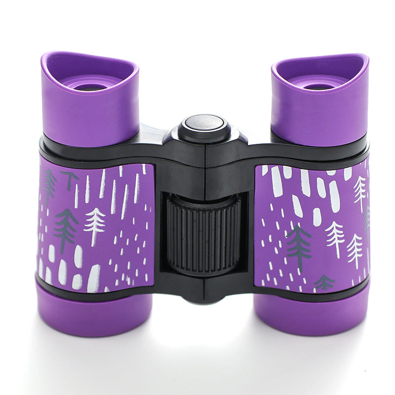 2 PCS Purple Kids Binoculars - Rubber Grip, Tree Pattern