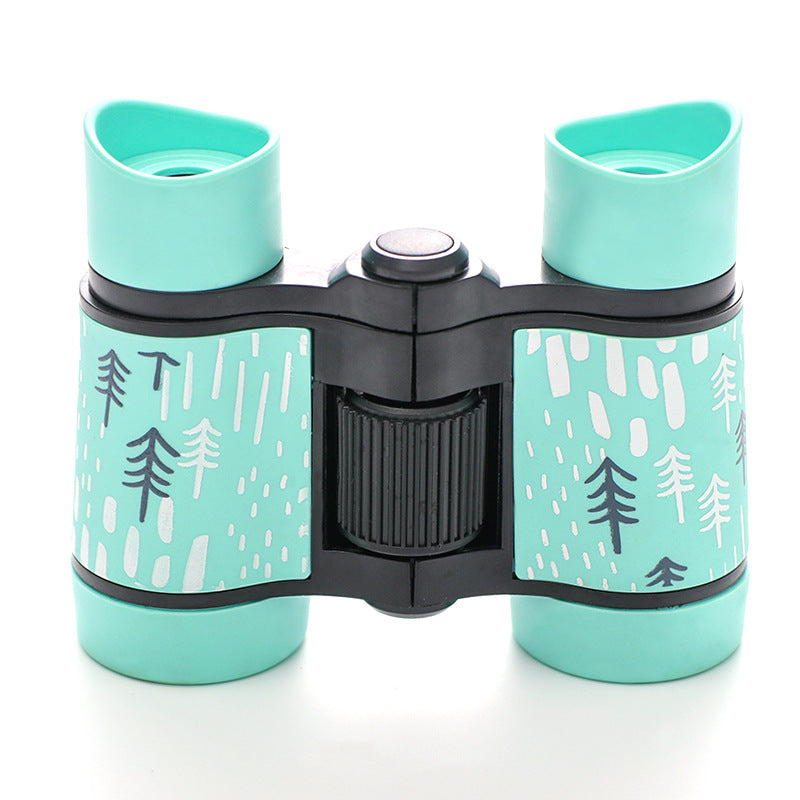 2 PCS Light Blue Kids Binoculars - Rubber Grip, Tree Pattern