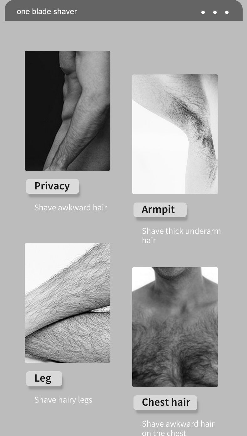 One Blade Electric Shaver for Men - Safe for Sensitive Areas, Wet/Dry Use