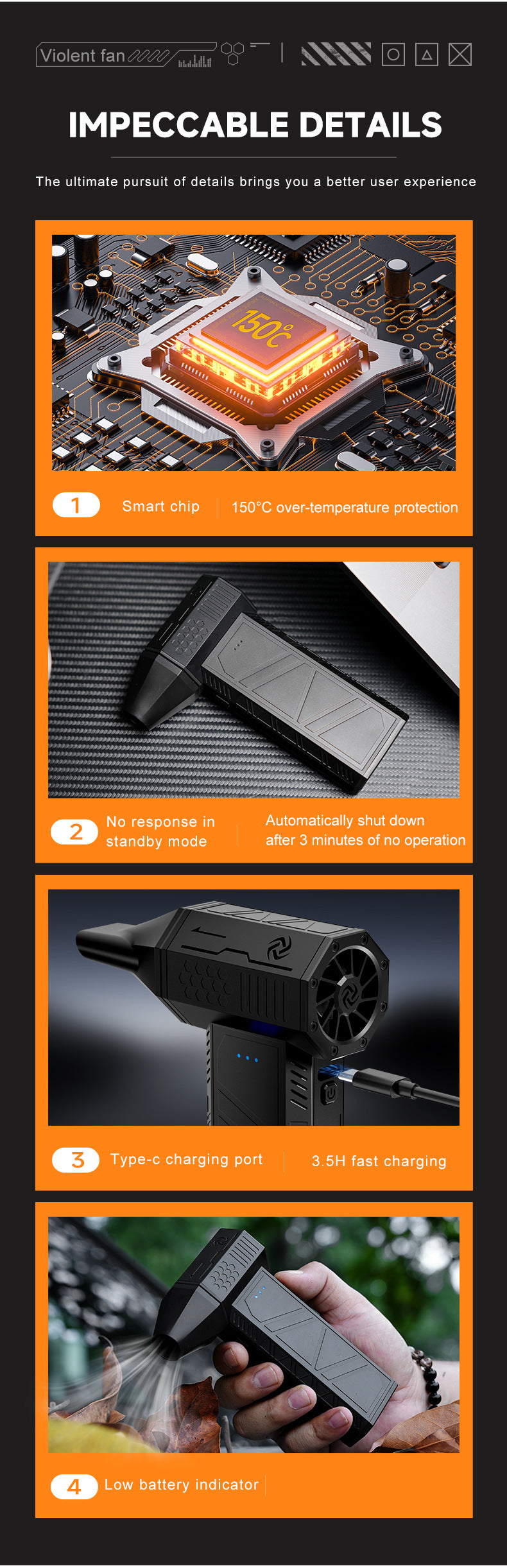 Portable Air Blower - Multi-Use for Computer, Car, Outdoor Inflatables