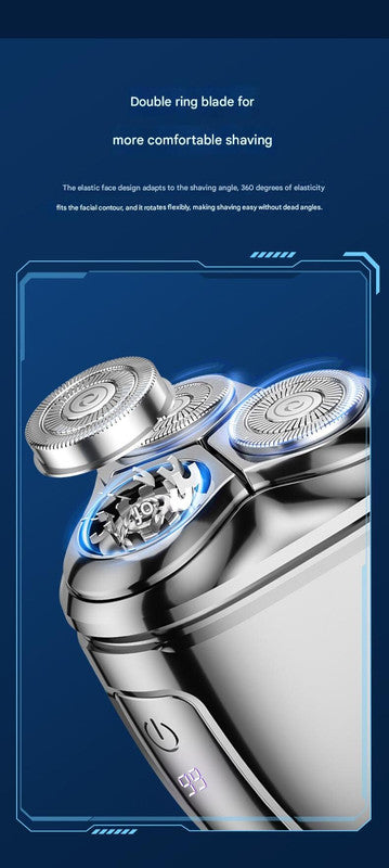 Orange Mini Electric Shaver for Men - Portable & Rechargeable Razor for Travel