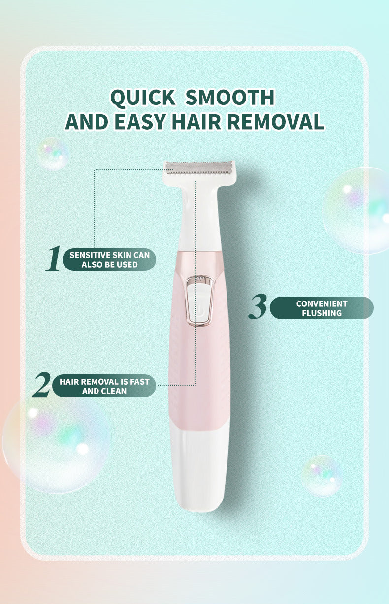 Orange Electric Shaver for Women - USB Rechargeable, Painless Hair Removal