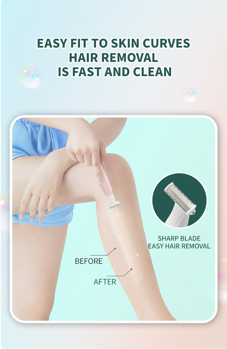 Orange Electric Shaver for Women - USB Rechargeable, Painless Hair Removal