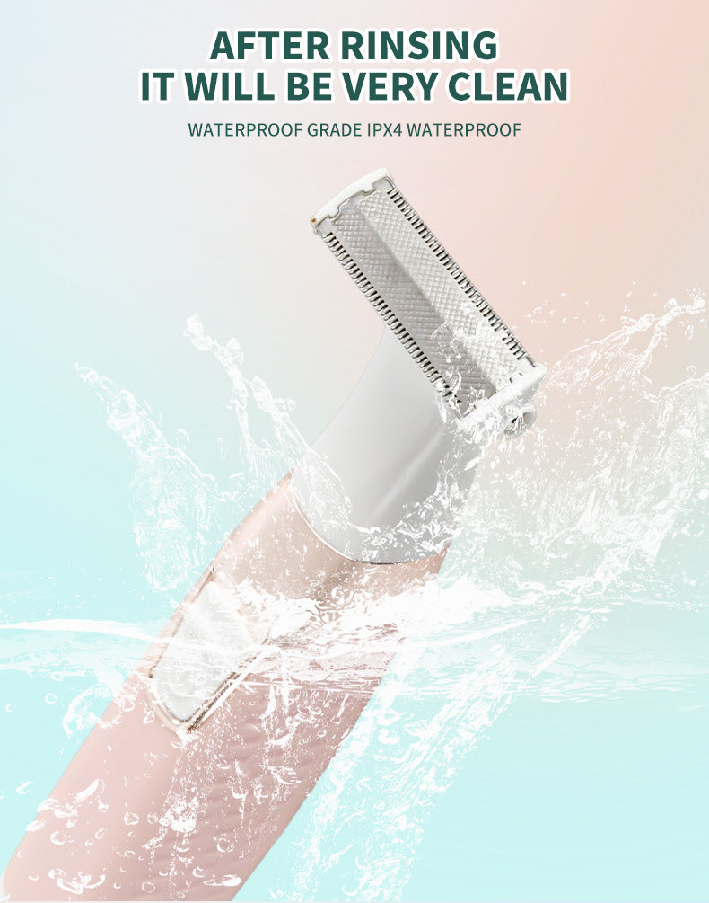 Orange Electric Shaver for Women - USB Rechargeable, Painless Hair Removal