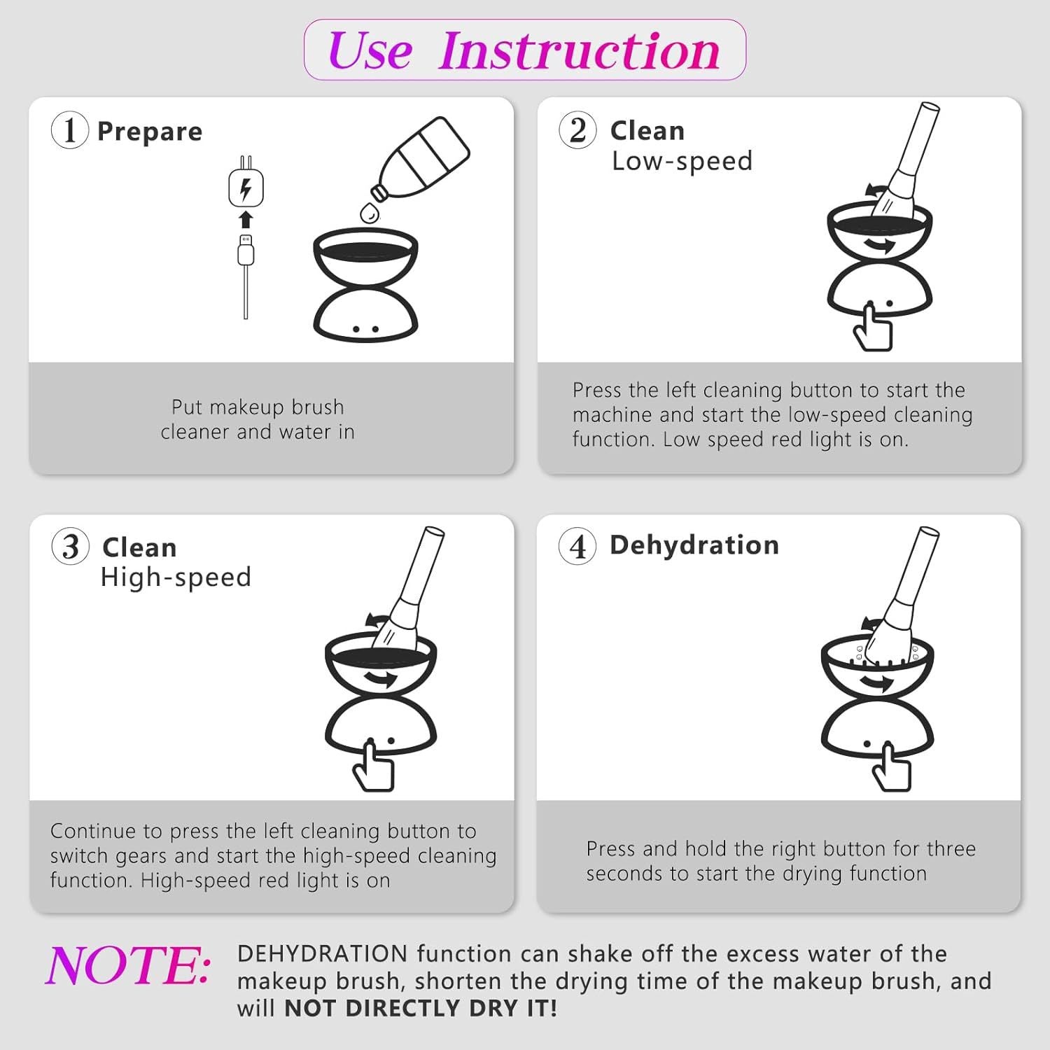 White Electric Makeup Brush Cleaner - Fast & Deep Cleaning, USB Powered