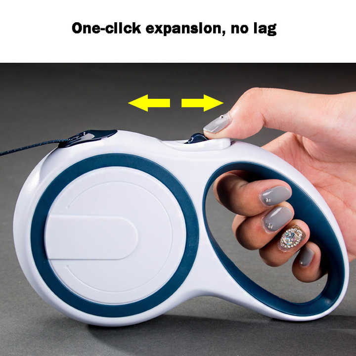 Gray 5M Pet Leash Retractable - Tangle-Free, Extendable Pet Leash for Walking