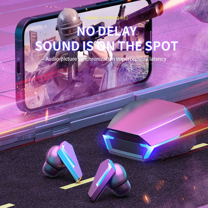 Black Wireless Gaming Earbuds - Bluetooth 5.2, Low Delay, 3D Stereo