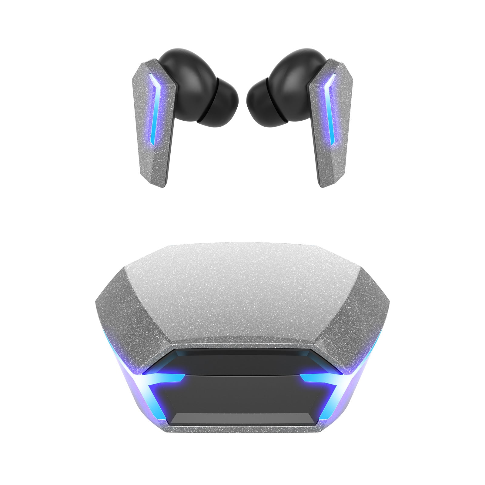 Silver Wireless Gaming Earbuds - Bluetooth 5.2, Low Delay, 3D Stereo