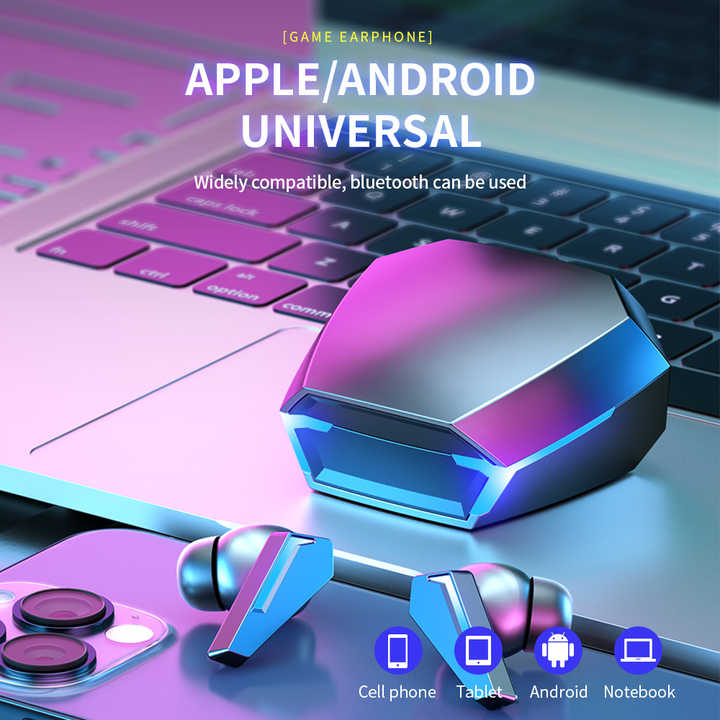 Silver Wireless Gaming Earbuds - Bluetooth 5.2, Low Delay, 3D Stereo