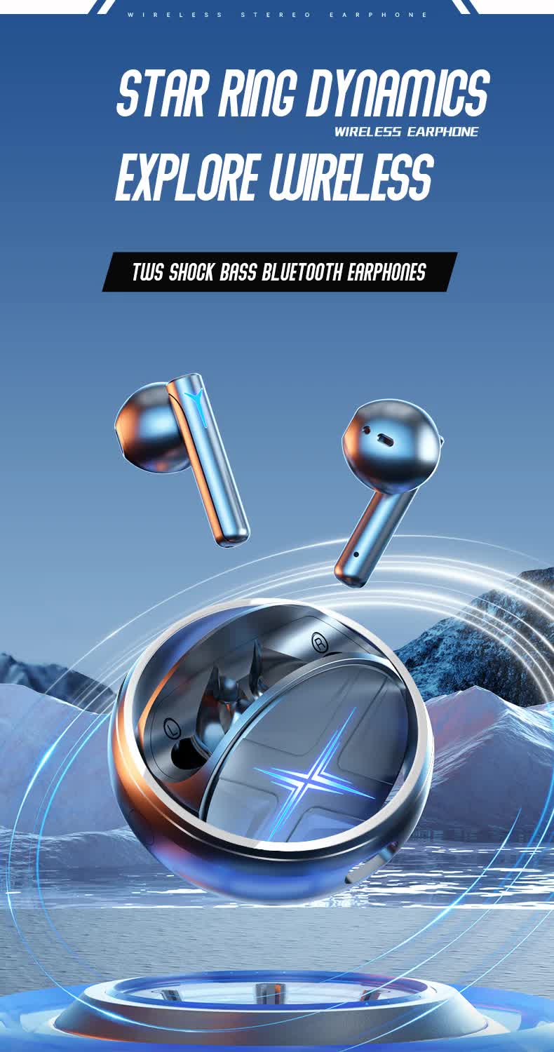 Pink Bluetooth 5.3 Wireless Earbuds - Hi-Fi Audio, Comfortable In-Ear, Fingerprint Touch