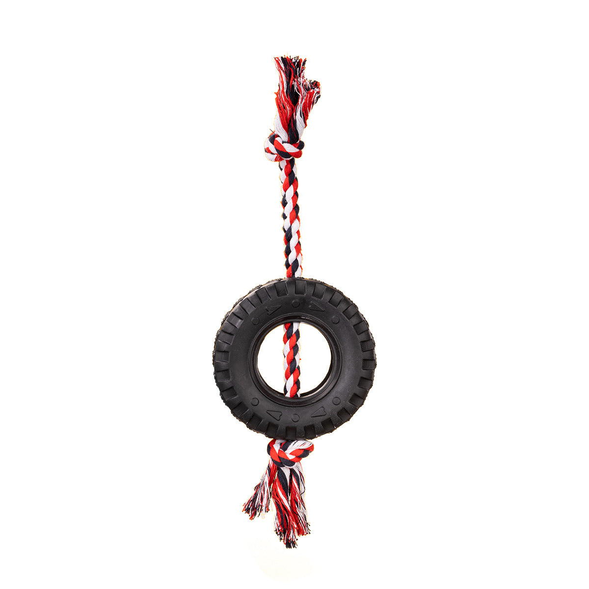 Red Interactive Tire Rope Dog Toy - Heavy Duty Chew Toy for Dental Health &amp; Play