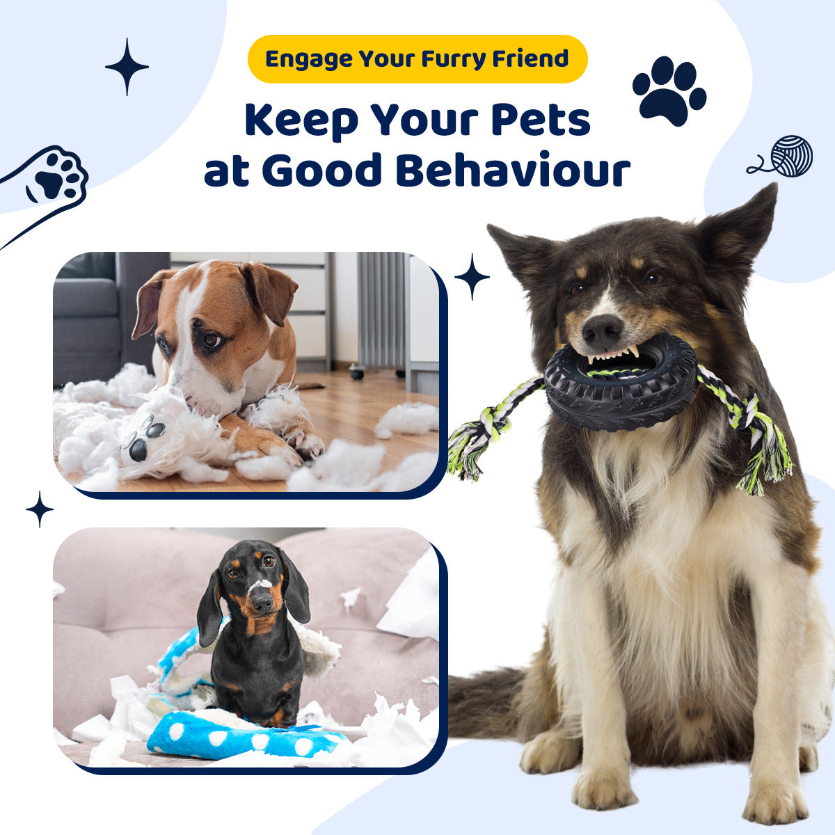 Red Interactive Tire Rope Dog Toy - Heavy Duty Chew Toy for Dental Health & Play