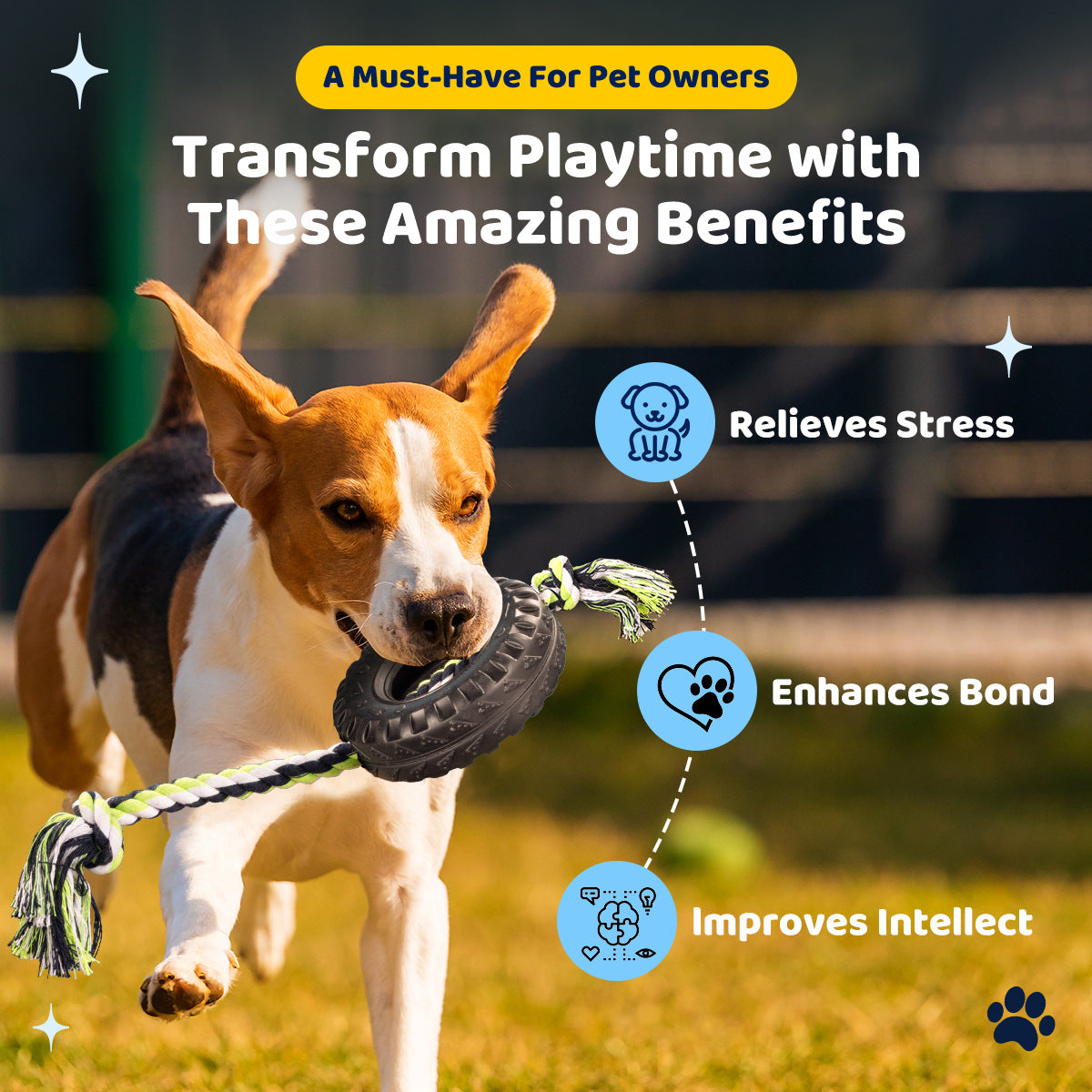 Red Interactive Tire Rope Dog Toy - Heavy Duty Chew Toy for Dental Health & Play