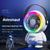 Green Astronaut Portable Fan - USB Rechargeable Desk Fan with RGB Night Light