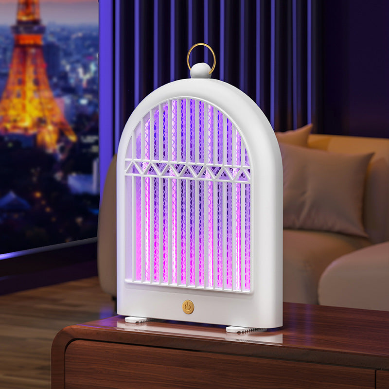 White (Plug-in) USB Mosquito Killer Lamp - Electric Bug Zapper, Wall-Mounted/Standing, Silent