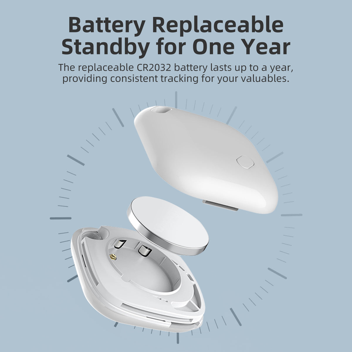 (Square Black) Mini GPS Tracker - Apple Find My Enabled, Key Finder, Wallet Locator, Anti-Theft Tag