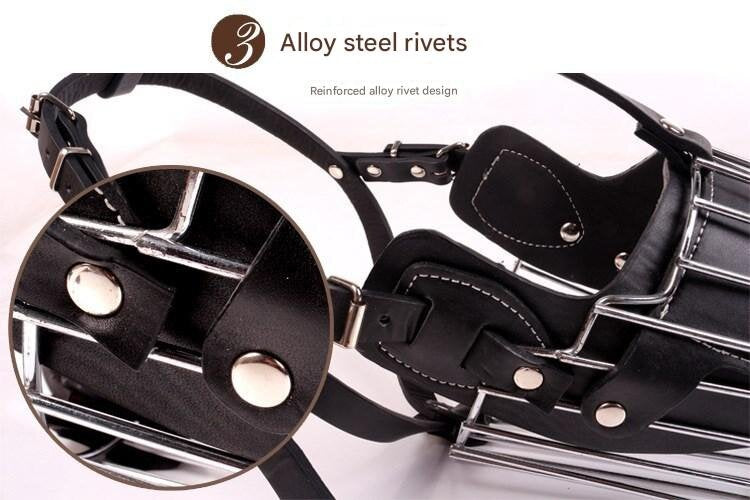 Black Metal Basket Dog Muzzle - Anti-Bite & Anti-Barking - M