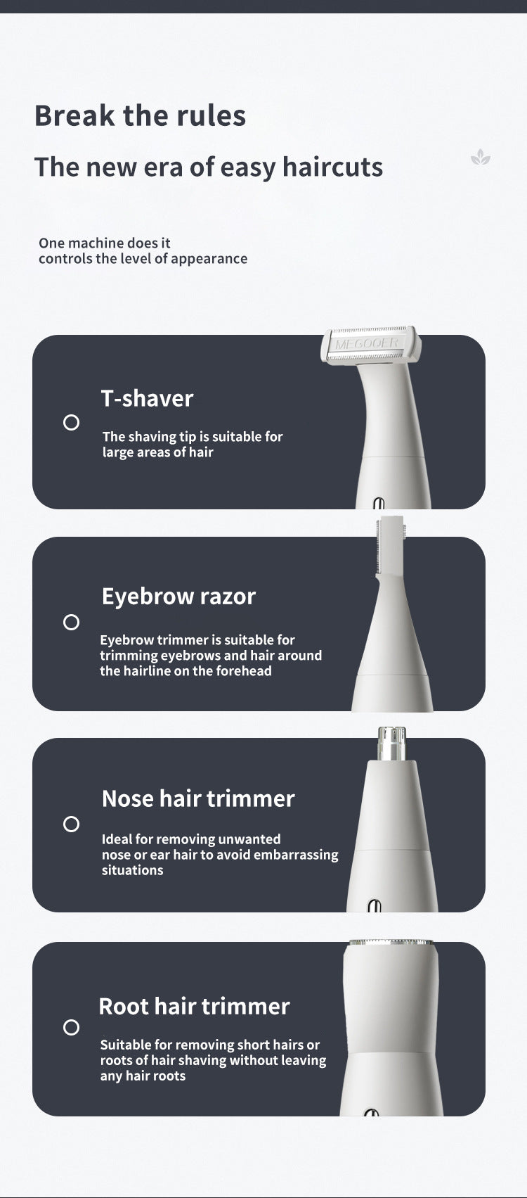 All-in-One Ladies' Trimmer Kit - Body, Face, Eyebrow & Nose Hair Removal