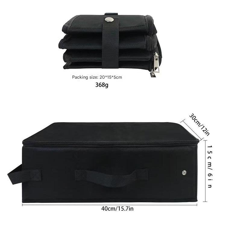 Black Portable Foldable Cat Litter Box - Waterproof Travel Litter Pan for Cats