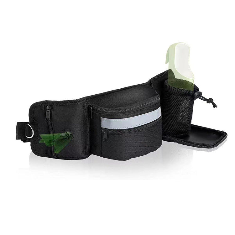 Multi-Function Dog Training Belt Bag with Water Bottle Holder - Black