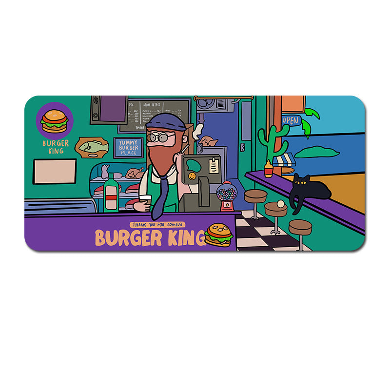 Extended Gaming Mousepad (90x40x0.4cm) - Big Beard Uncle Design, Stitched Edges - Style 1