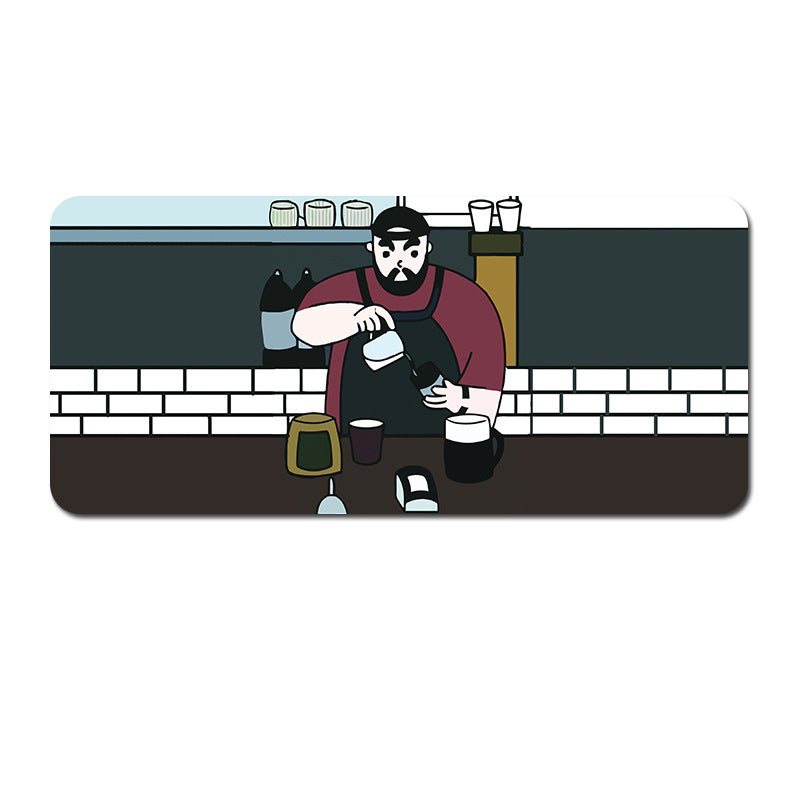 (90x40x0.4cm) Computer Desk Mat - Big Beard Uncle Series, Smooth Gaming Surface - Style 1