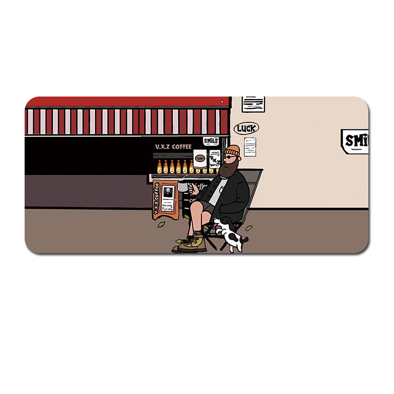 (80x30x0.4cm) Computer Desk Mat - Big Beard Uncle Series, Smooth Gaming Surface - Style 6