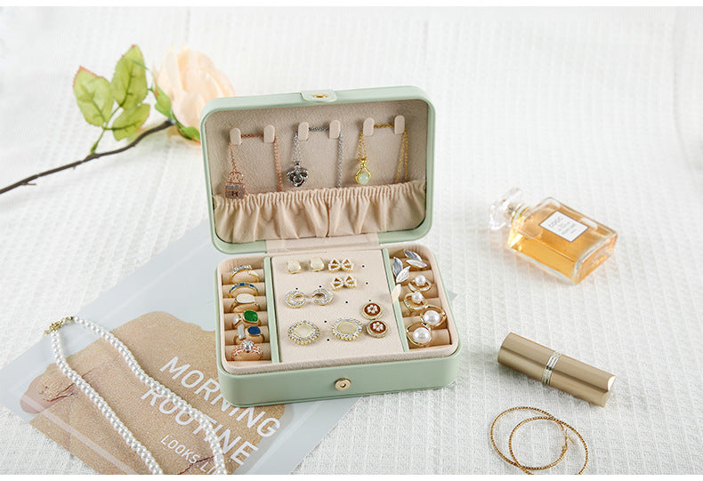 Purple Elegant Quilted PU Leather Jewelry Box - Portable Organizer for Travel & Home