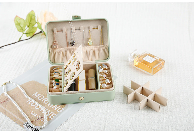 Purple Elegant Quilted PU Leather Jewelry Box - Portable Organizer for Travel & Home