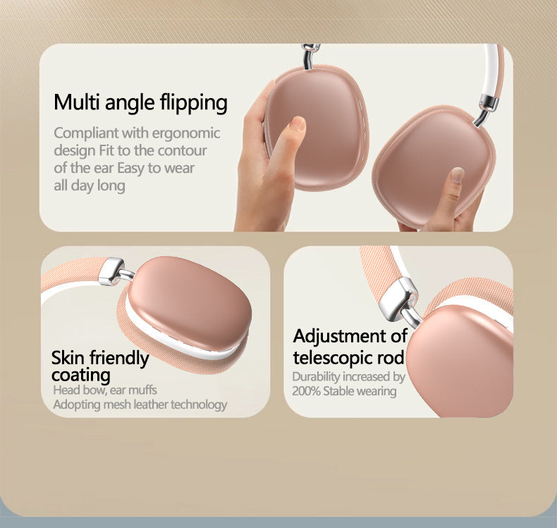 Purple Wireless Bluetooth Headphones - Over-Ear, Deep Bass, Foldable, Long Battery Life