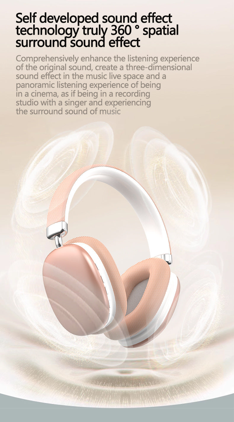 Blue Wireless Bluetooth Headphones - Over-Ear, Deep Bass, Foldable, Long Battery Life