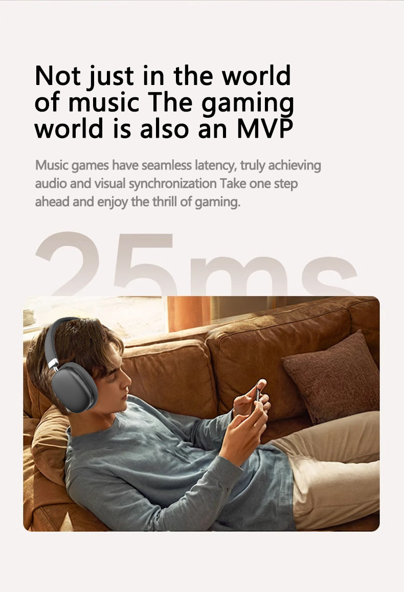 Blue Wireless Bluetooth Headphones - Over-Ear, Deep Bass, Foldable, Long Battery Life